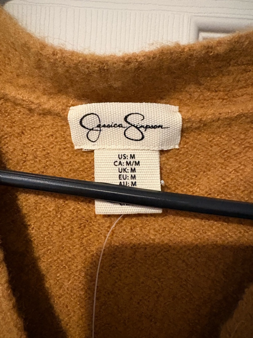 Jessica Simpson Mustard Floral Textured Sweater Vest (Size M) - Picture 2 of 3